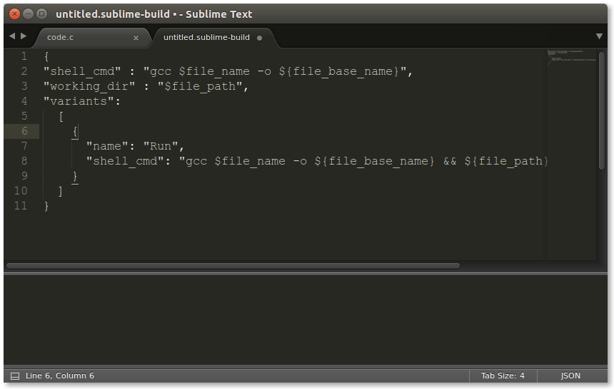 Build C trong Sublime Text 3