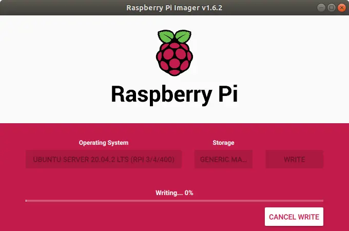 Install Ubuntu Server 20.04 using rpi-imager